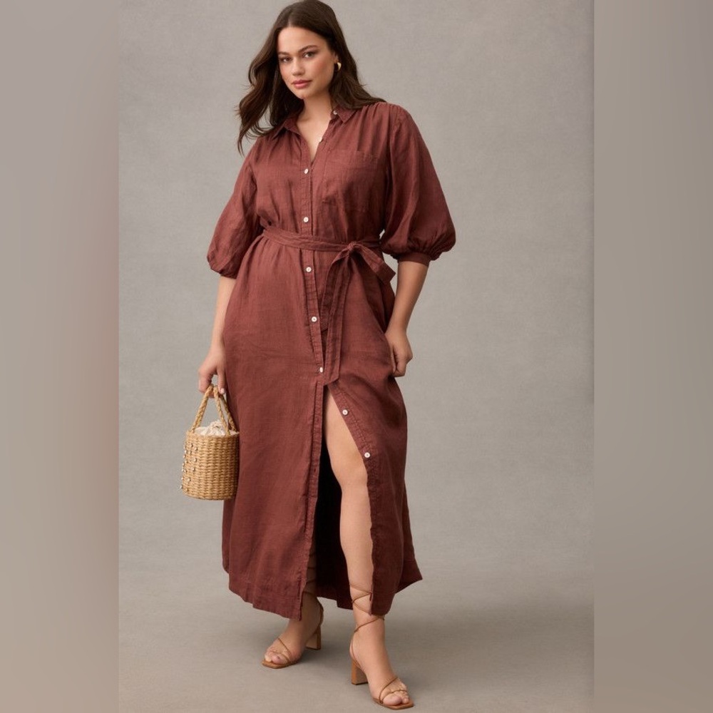 Anthropologie Brown Maxi Dress